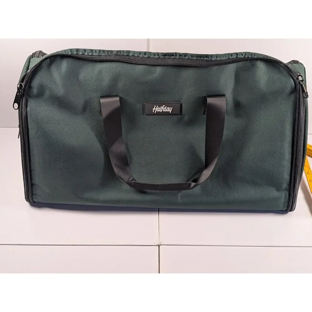 Halfday Garment Duffel Travel Bag Green Carry On Suit Garment Weekender 24